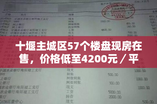 十堰主城区57个楼盘现房在售，价格低至4200元／平方米！