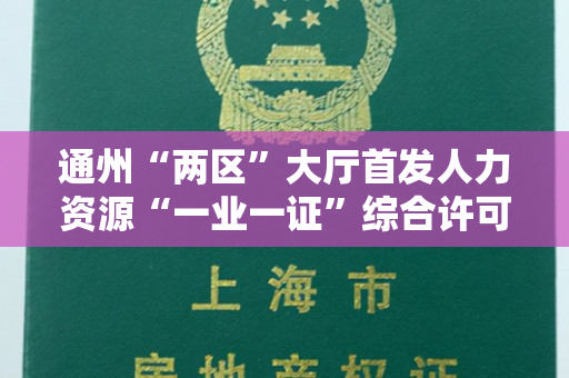 通州“两区”大厅首发人力资源“一业一证”综合许可证——房产证