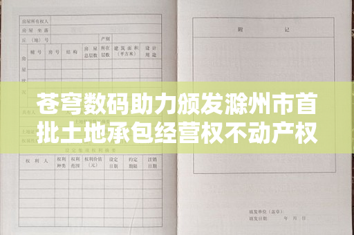 苍穹数码助力颁发滁州市首批土地承包经营权不动产权证给明光市柳巷镇柳巷村