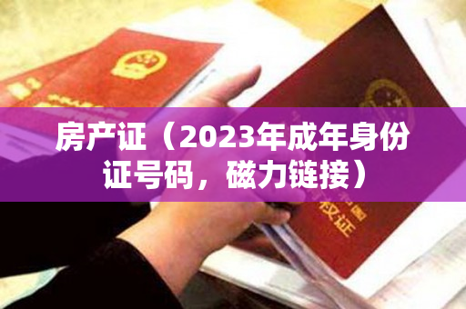 房产证（2023年成年身份证号码，磁力链接）