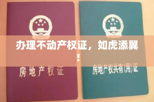 办理不动产权证，如虎添翼！
