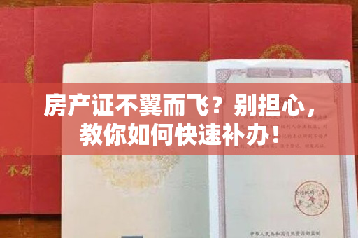 房产证不翼而飞？别担心，教你如何快速补办！