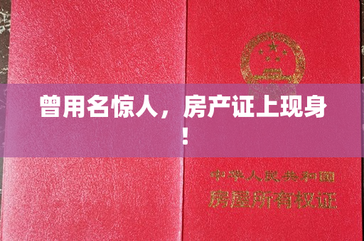 曾用名惊人，房产证上现身！