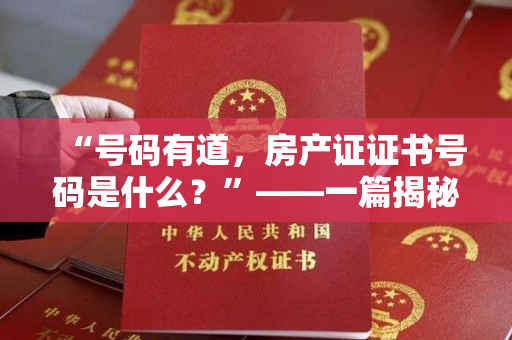 “号码有道，房产证证书号码是什么？”——一篇揭秘房产证号码奥秘的文章