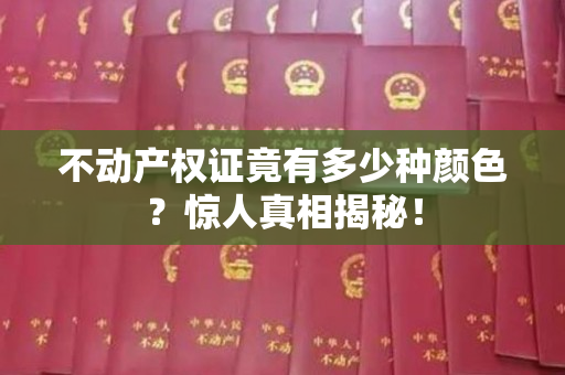 不动产权证竟有多少种颜色？惊人真相揭秘！