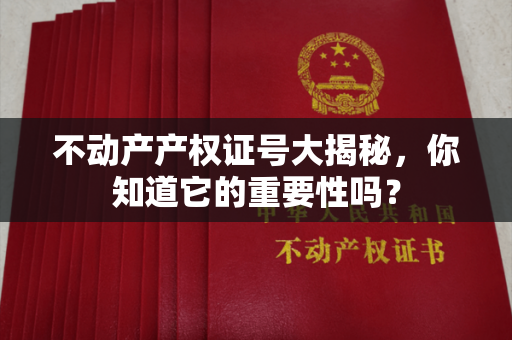 不动产产权证号大揭秘，你知道它的重要性吗？