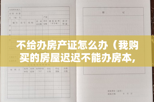 不给办房产证怎么办（我购买的房屋迟迟不能办房本,开发商不给出手续,我应该怎么办？）