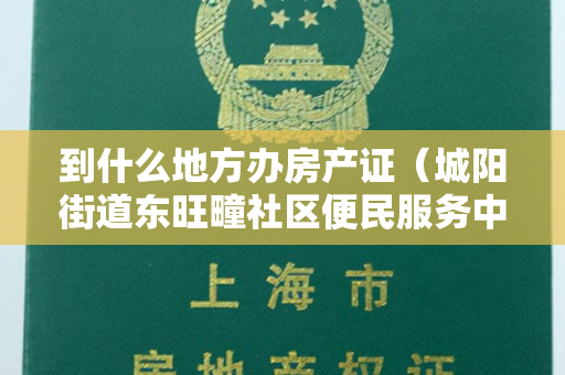 到什么地方办房产证（城阳街道东旺疃社区便民服务中心设立不动产登记窗口）