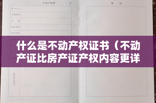 什么是不动产权证书（不动产证比房产证产权内容更详细）