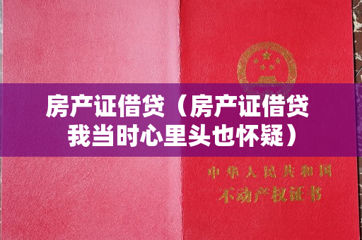 房产证借贷（房产证借贷 我当时心里头也怀疑）