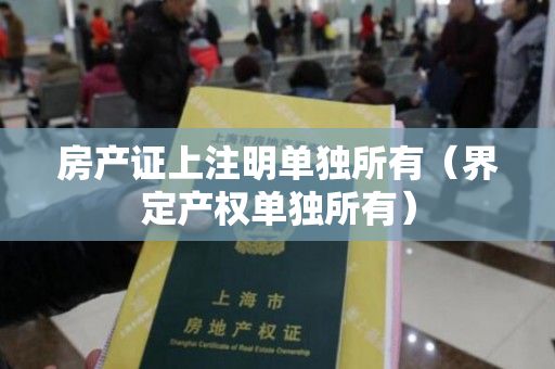 房产证上注明单独所有（界定产权单独所有）