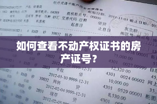 如何查看不动产权证书的房产证号？